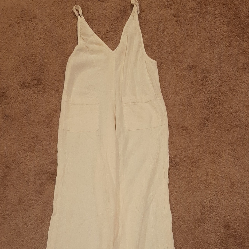πΎElan Gauzy Cream Spaghetti-Strap Romper (L)πΎ